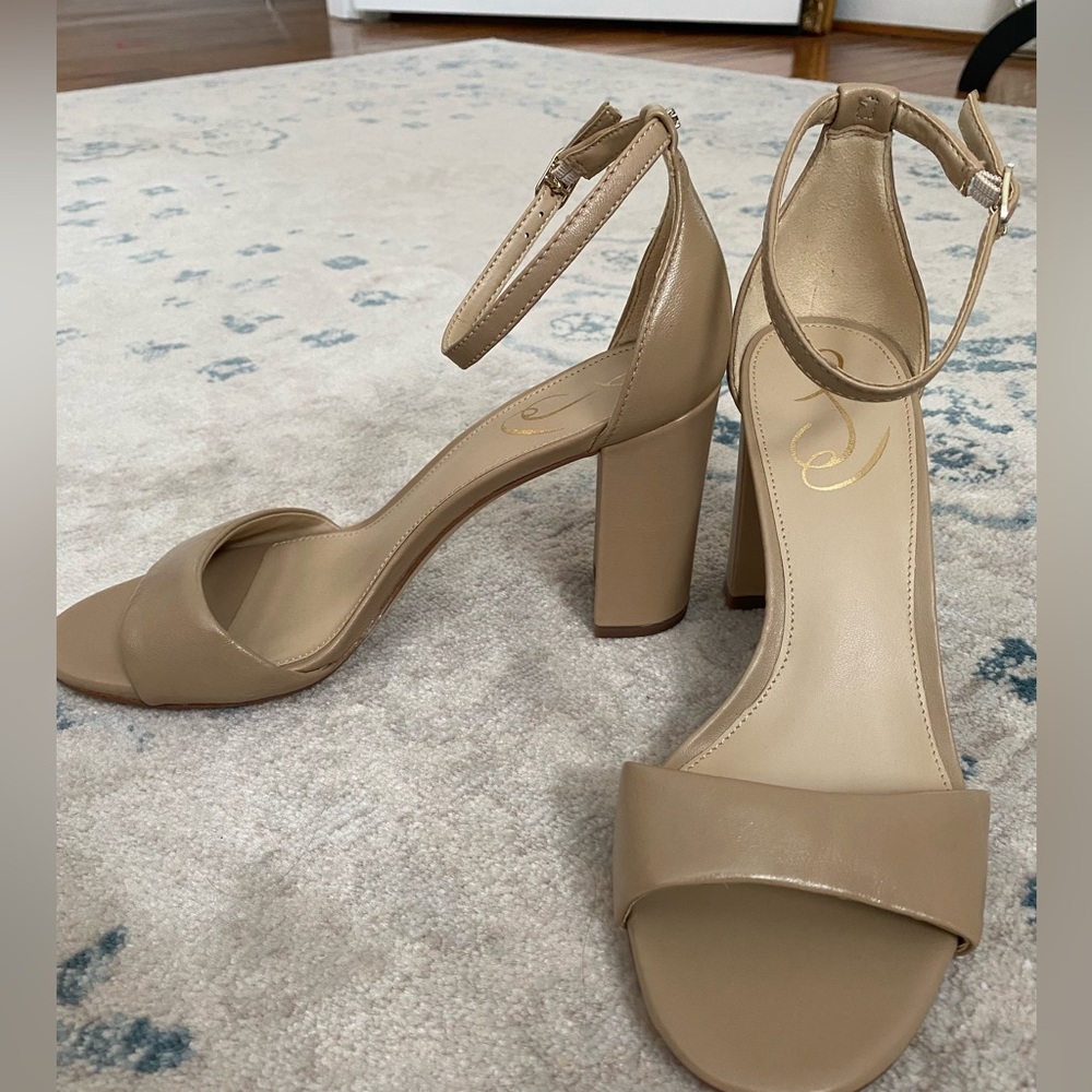 NWT Sam Edelman Nude Leather Sandal Heels